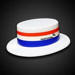 Patriotic Skimmer Hat - White-red-blue
