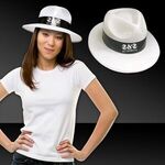 White Plastic Fedora Hat - White
