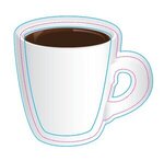 Coffee Cup Shape Full Color Magnet - Multi Color