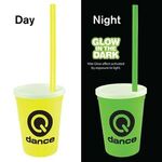 12 oz. Nite Glow Stadium Cup/Straw/Lid Set - Neon Yellow