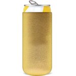 12oz. Slim Metallic Neoprene Collapsible Coolie - Metallic Light Gold