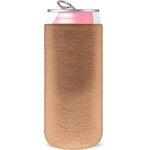 12oz. Slim Metallic Neoprene Collapsible Coolie - Metallic Rose Gold