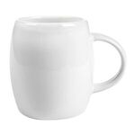 14 oz White Ceramic Rotunda Mug w/C-handle - White