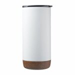 16 oz. Cork Bottom Travel Tumbler - White