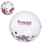 16" Red, White and Blue Confetti Beach Ball -  