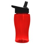 18 Oz Bottle - Handle Straw Lid - Red