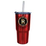 20 oz. Ares Tumbler with Stainless Straw/Flip Top Lid, Full - Red