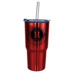 20 oz. Ares Tumbler with Stainless Straw/Flip Top Lid - Red