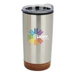 20 oz. Stainless Steel PP Cork Base Tumbler with Clear Lid