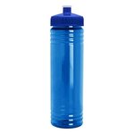 24 Oz Slim Fit Water Bottle With Push-Pull Lid - Transparent Blue