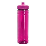 24 Oz Slim Fit Water Bottle With Push-Pull Lid - Transparent Fuchsia