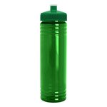 24 Oz Slim Fit Water Bottle With Push-Pull Lid - Transparent Green