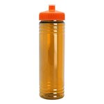 24 Oz Slim Fit Water Bottle With Push-Pull Lid - Transparent Orange