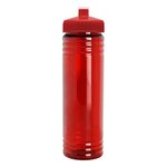 24 Oz Slim Fit Water Bottle With Push-Pull Lid - Transparent Red