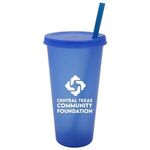 26 oz. Tumbler with Lid and Straw - Translucent Blue