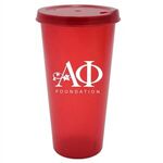 26 oz. Tumbler with Lid - Translucent Red