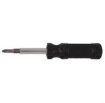 6-in-1 Screwdriver with Phillips, Flat, and Hex capabilities - Black