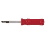 6-in-1 Screwdriver with Phillips, Flat, and Hex capabilities - Red