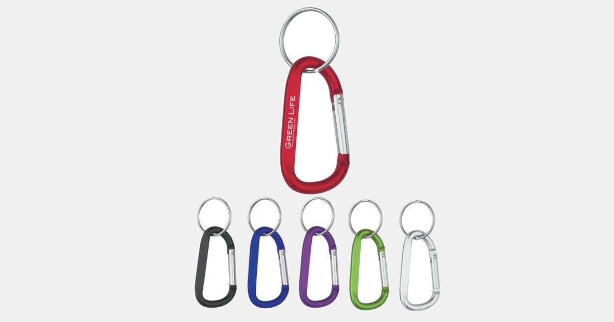 Promo Round Carabiners with Split Key Ring and Mini Card