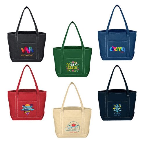 Main Product Image for Full Color Cotton Canvas Boat Tote Bag