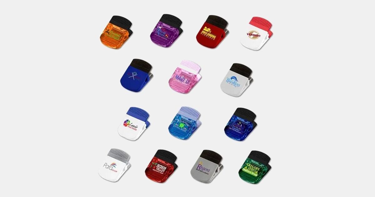 Small Power Clips Branded Power Clip Jumbo with your logo | MiniThrowBalls.com