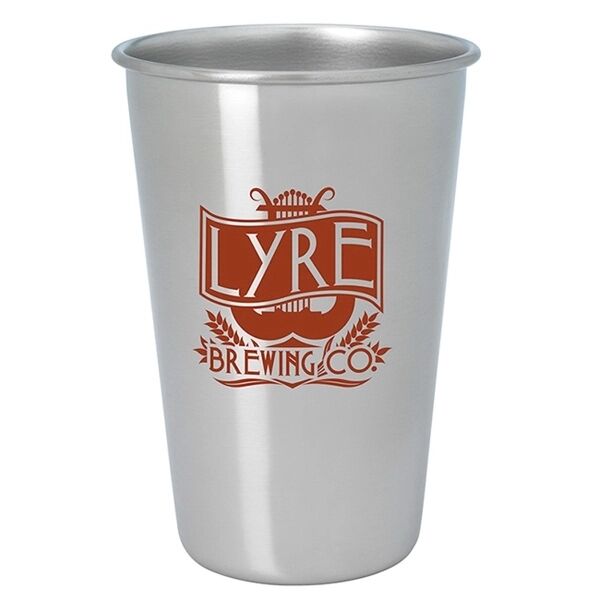 Main Product Image for Custom Printed Stainless Pint Glass - 16 oz.