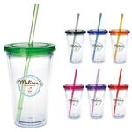 Buy Custom Imprinted Clear Tumbler with Colored Lid - 24 oz.