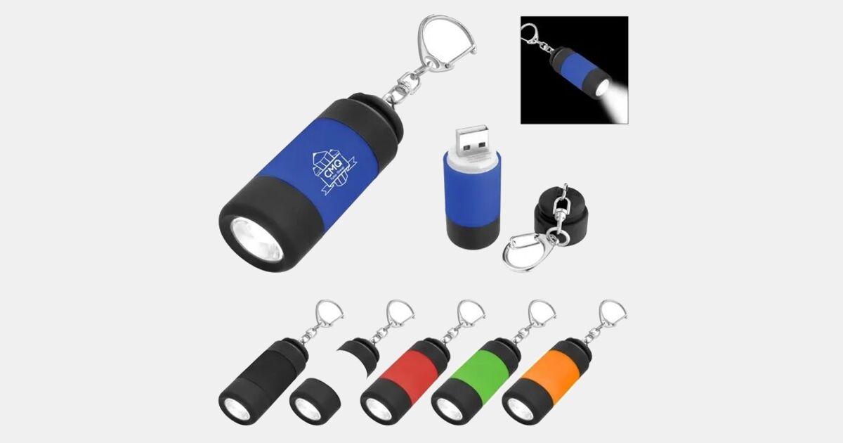 Custom Printed Rechargeable LED Light Key Chain with your logo ...