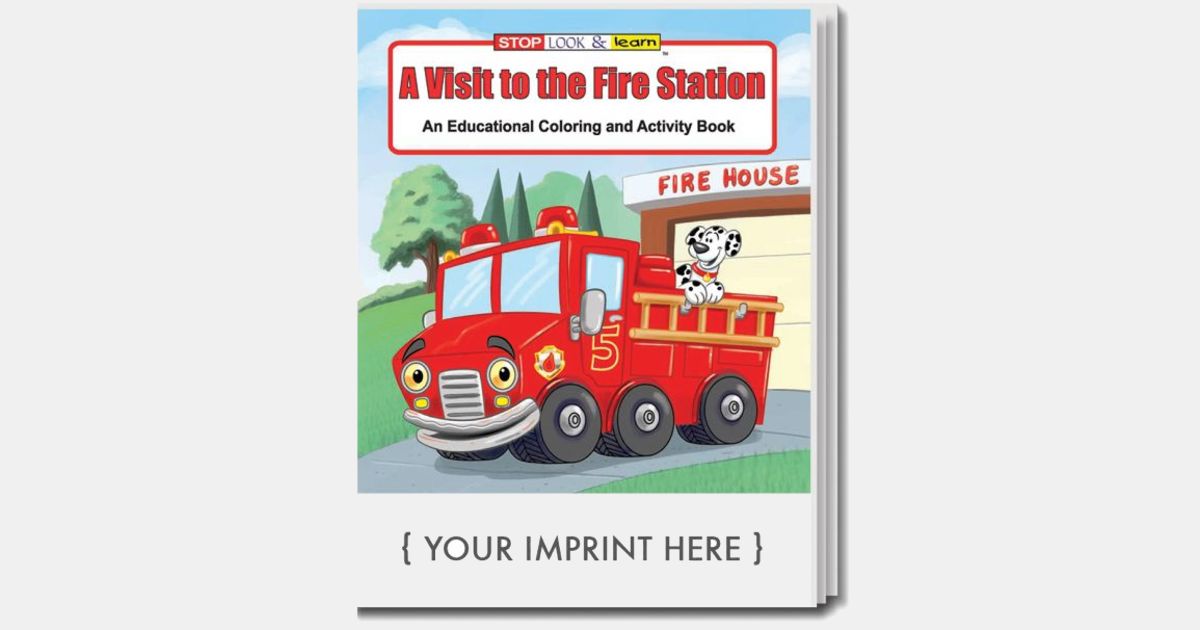 Fire Station Coloring Book with your logo | MiniThrowBalls.com