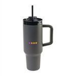 Adrian Travel Tumbler with Straw - 40 Oz. - Dark Grey