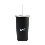 Arlo Classics Stainless Steel Tumbler with Straw - 20 Oz. - Black