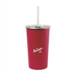 Arlo Classics Stainless Steel Tumbler with Straw - 20 Oz. - Red