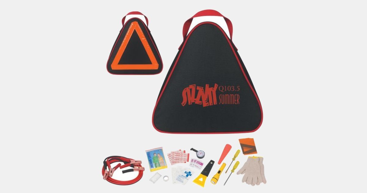 Custom Printed Auto Safety Kit with your logo | MiniThrowBalls.com