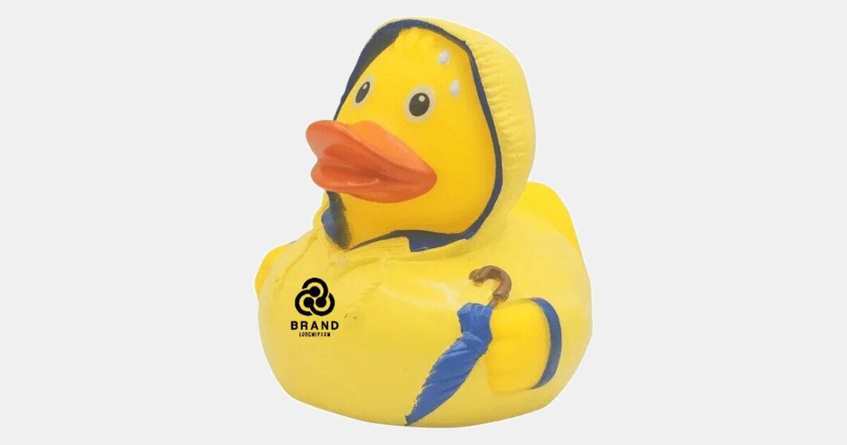 Bad Weather Duck Stress Reliever with your logo | MiniThrowBalls.com