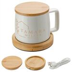 Bamboo Mug Warmer with 8 oz Ceramic Mug -  