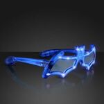 Blue LED Bat Shaped Flashing Sunglasses -  