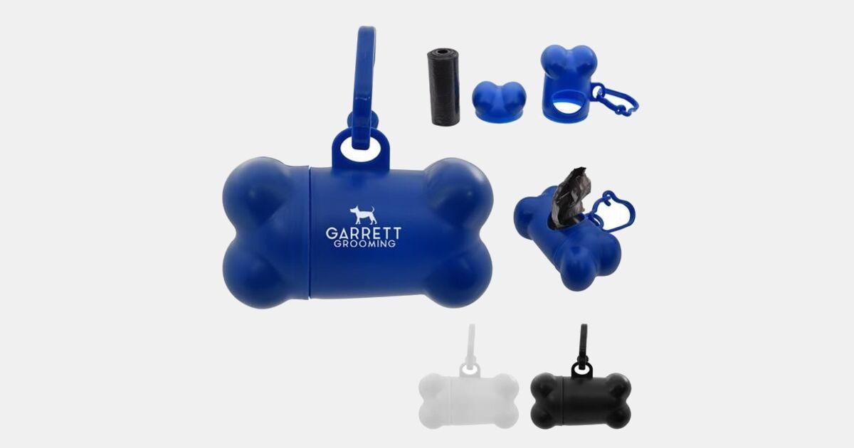 Custom Printed Bone Shaped Dog Bag Dispenser with your logo