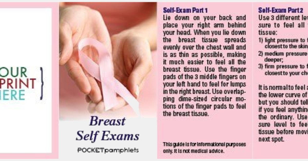 Breast Self Exams Pocket Pamphlet USA Made with your logo | MiniThrowBalls.com