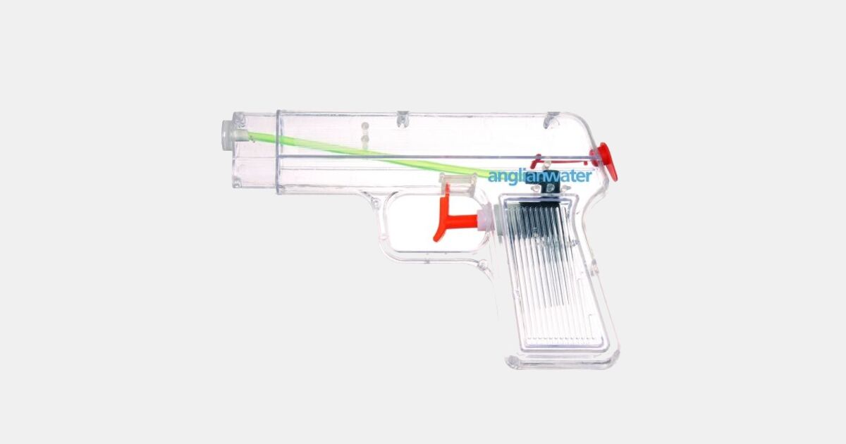 Custom Printed Clear Water Gun with your logo | MiniThrowBalls.com