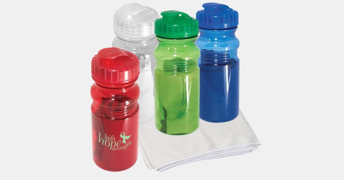 Water Bottle with Cooling Towel 20 oz