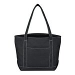 Cotton Canvas Boat Tote Bag - Black