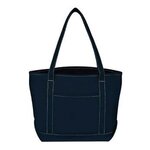 Cotton Canvas Boat Tote Bag - Navy Blue