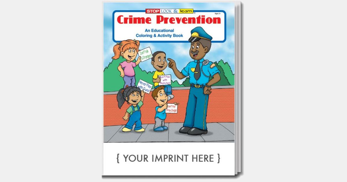 Crime Prevention Coloring and Activity Book with your logo ...