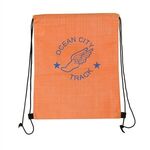 Criss Cross NW Drawstring Backpack - Orange