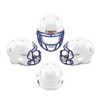 Custom 2 Sided Mini Riddell Speed Football Helmet - White With Blue