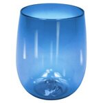 Custom Imprinted 12 oz. Plastic Stemless Wine Glass - Blue