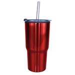 Custom Imprinted 20oz. Ares Tumbler w/ Stainless Straw/Flip Lid - Red