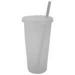 Custom Imprinted 26 oz. Tumbler with Lid and Straw - Frosted