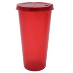 Custom Imprinted 26 oz. Tumbler with Lid - Translucent Red