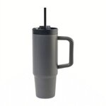 Custom Imprinted Adrian Travel Tumbler with Straw - 30 Oz. - Dark Grey